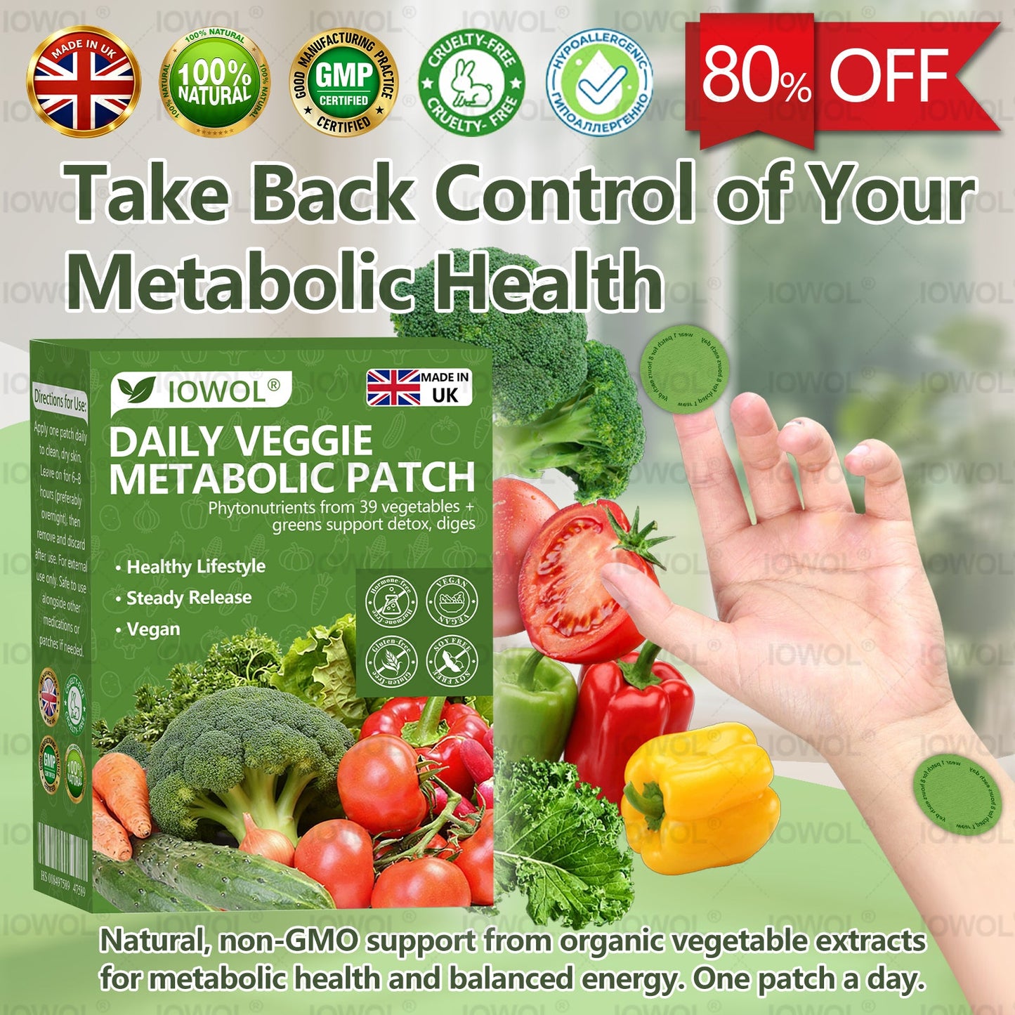 𝐎𝐟𝐟𝐢𝐜𝐢𝐚𝐥 𝐒𝐭𝐨𝐫𝐞 | 𝐈𝐎𝐖𝐎𝐋® 𝐃𝐚𝐢𝐥𝐲 𝐕𝐞𝐠𝐞𝐭𝐚𝐛𝐥𝐞 𝐌𝐞𝐭𝐚𝐛𝐨𝐥𝐢𝐜 𝐏𝐚𝐭𝐜𝐡 𝐮𝐬𝐞𝐬 𝐨𝐫𝐠𝐚𝐧𝐢𝐜 𝐯𝐞𝐠𝐞𝐭𝐚𝐛𝐥𝐞 𝐞𝐱𝐭𝐫𝐚𝐜𝐭𝐬 𝐚𝐧𝐝 𝐩𝐡𝐲𝐭𝐨𝐧𝐮𝐭𝐫𝐢𝐞𝐧𝐭𝐬 𝐟𝐫𝐨𝐦 𝟑𝟗 𝐯𝐞𝐠𝐞𝐭𝐚𝐛𝐥𝐞𝐬 + 𝐠𝐫𝐞𝐞𝐧𝐬 𝐭𝐨 𝐬𝐮𝐩𝐩𝐨𝐫𝐭 𝐝𝐞𝐭𝐨𝐱, 𝐝𝐢𝐠𝐞𝐬𝐭𝐢𝐨𝐧 & 𝐦𝐞𝐭𝐚𝐛𝐨𝐥𝐢𝐜 𝐫𝐞𝐬𝐞𝐭, 𝐚𝐧𝐝 𝐛𝐨𝐨𝐬𝐭 𝐞𝐧𝐞𝐫𝐠𝐲 𝐟𝐨𝐫 𝐚𝐥𝐥-𝐝𝐚𝐲 𝐰𝐞𝐥𝐥𝐧𝐞𝐬𝐬.