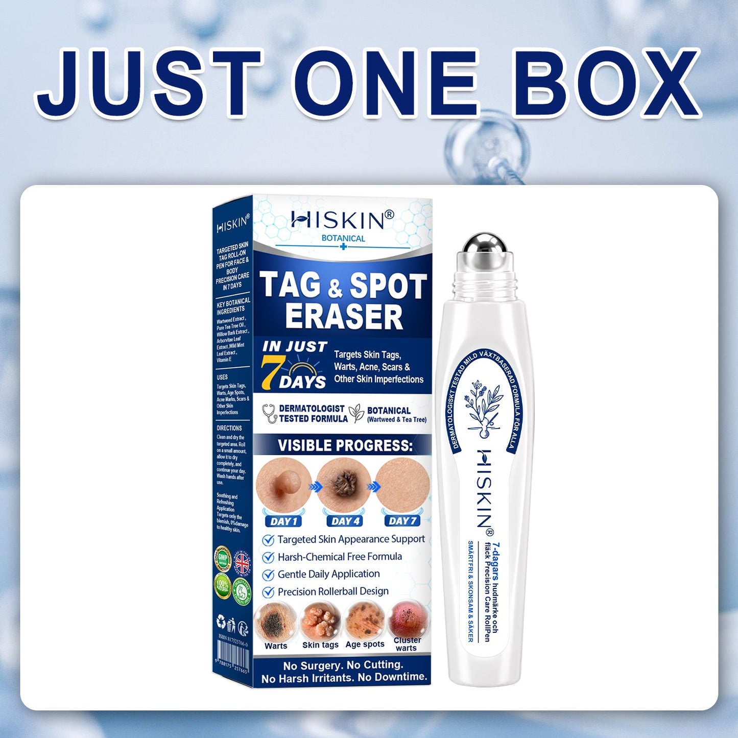 𝐇𝐈𝐒𝐊𝐈𝐍®✨ 𝟕-𝐃𝒂𝘆 𝐒𝗸𝐢𝐧 𝐓𝒂𝗴 & 𝐒𝐩𝙤𝐭 𝐄𝐫𝒂𝐬𝙚𝐫 Painless & Scar-Free Advanced Imperfection Removal Rollerball Pen